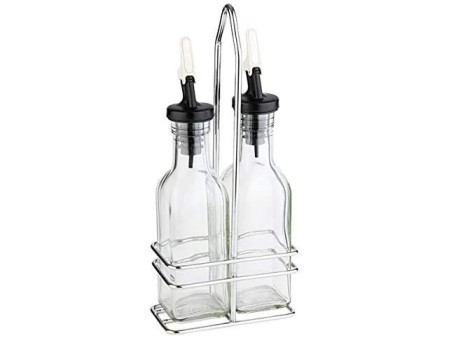 APS Ménagère de table huile & vinaigre, verre/inox, 0,12 L