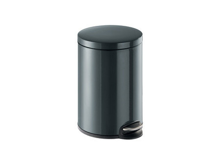 DURABLE Poubelle à pédale métal, rond, 20 litres, noir