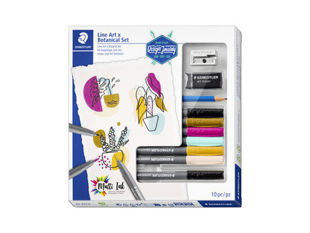 STAEDTLER Kit de dessin Line Art & Botanical Set, 10 pièces