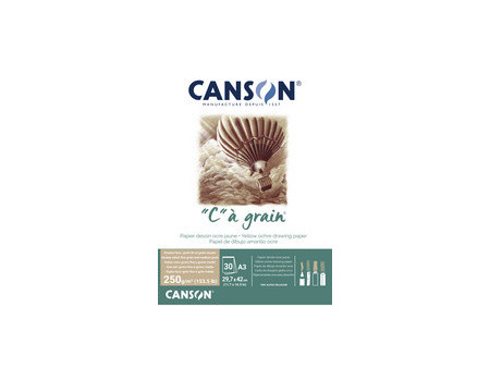 CANSON Bloc papier dessin 'C' à grain Couleur, gris chiné