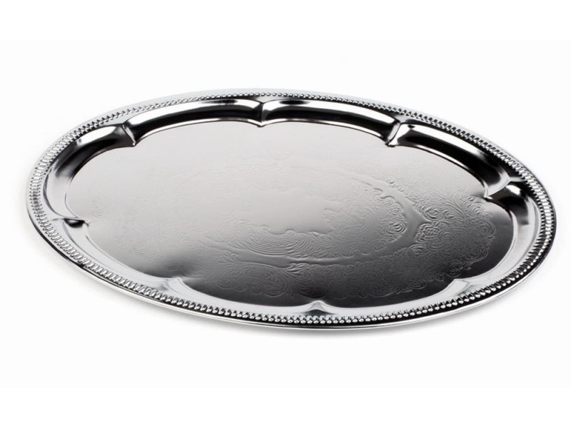 APS Plat de service, ovale, (L)460 x (P)340 mm, argent