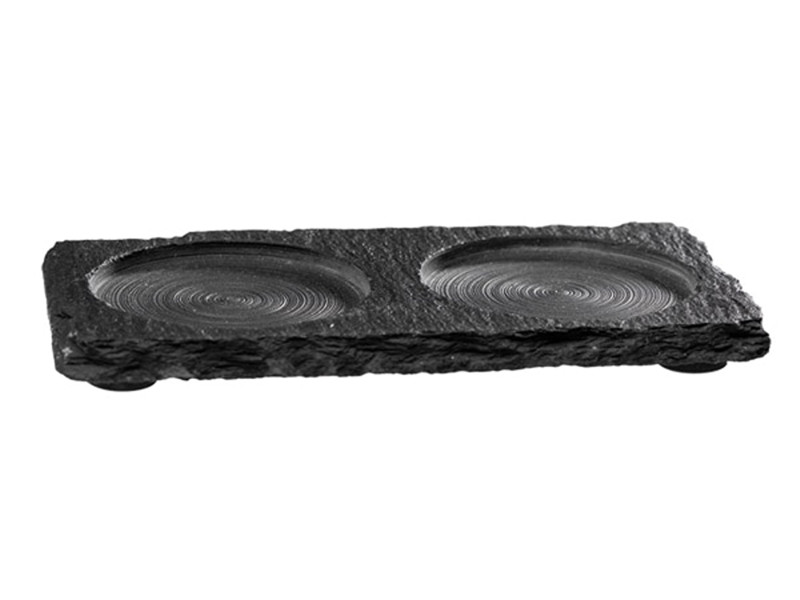 APS Plat en ardoise naturelle/soucoupe, (L)150 x (P)80 mm