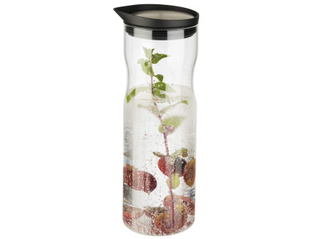 APS Carafe en verre avec couvercle, 1,0 litre, verre/inox