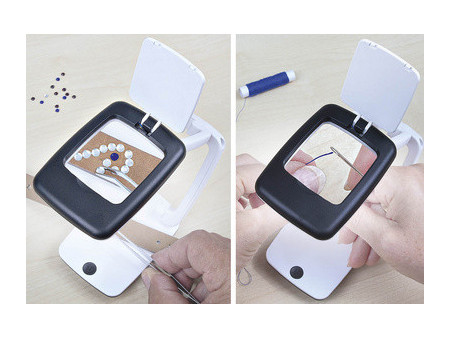 WEDO Loupe de table Pocket avec lumière LED, blanc/noir