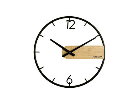 UNiLUX Horloge murale à quartz CIRCLE, noir/bambou