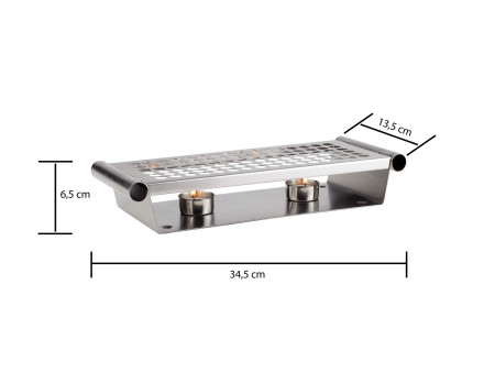 APS Chauffe-plat, 2 bougies, (L)340 x (P)130 x (H)60 mm