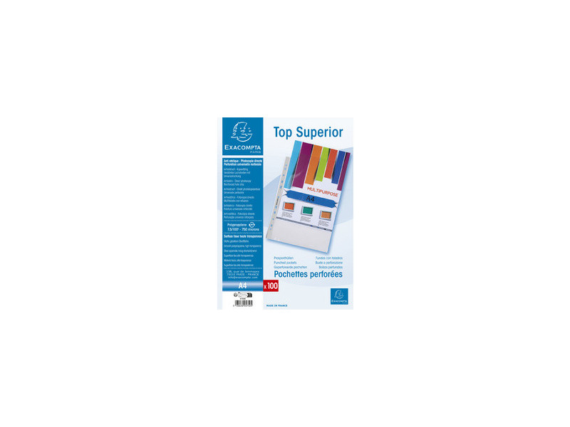 EXACOMPTA Pochette perforée qualité supérieure, A4, PP
