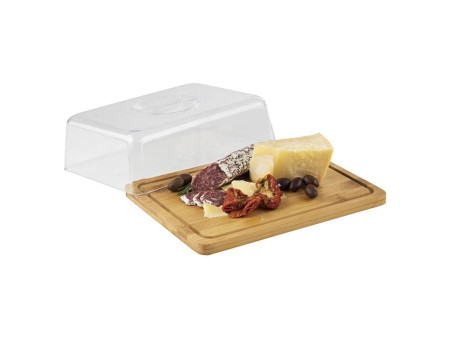 APS Plateau en bambou avec cloche, 240 x 185 x 15 mm