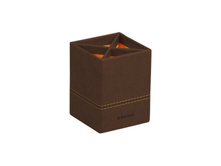 RHODIA Pot à crayons, en similicuir, titane