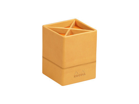 RHODIA Pot à crayons, en similicuir, titane