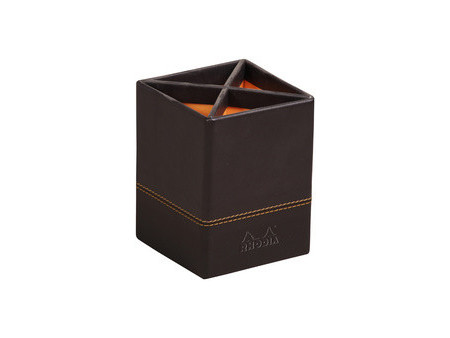 RHODIA Pot à crayons, en similicuir, titane