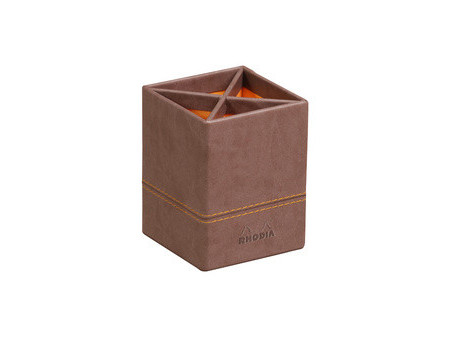 RHODIA Pot à crayons, en simili cuir, paon