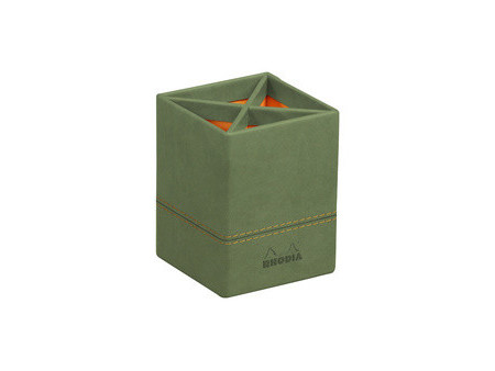 RHODIA Pot à crayons, en simili cuir, paon