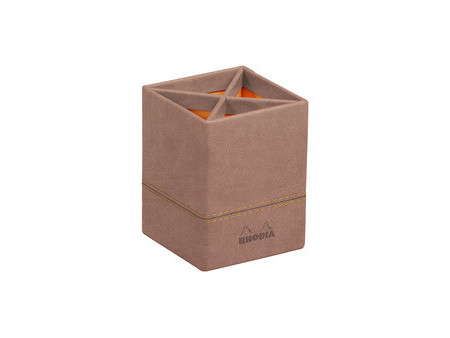 RHODIA Pot à crayons, en similicuir, coquelicot