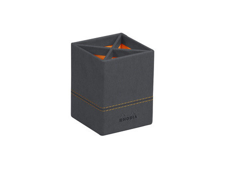 RHODIA Pot à crayons, en similicuir, coquelicot