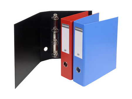 EXACOMPTA Classeur rembordé PVC, 4 anneaux en D, A4, bleu