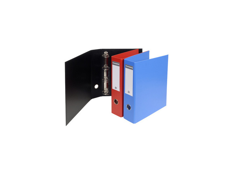 EXACOMPTA Classeur rembordé PVC, 4 anneaux en D, A4, bleu