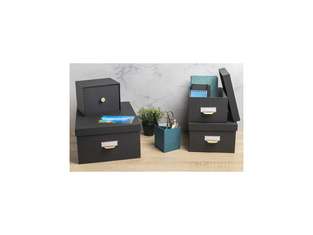 EXACOMPTA Lot de 3 boîtes gigogne Office by Me, noir