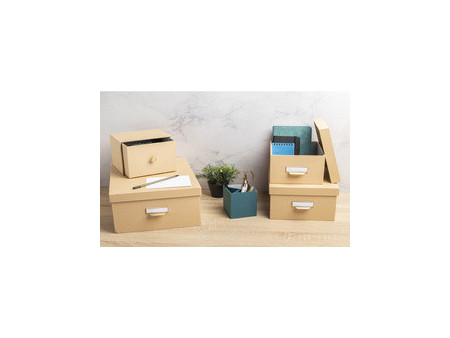 EXACOMPTA Lot de 3 boîtes gigogne Office by Me, beige