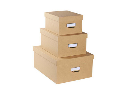 EXACOMPTA Lot de 3 boîtes gigogne Office by Me, beige