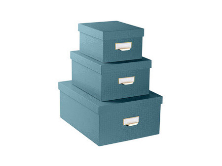 EXACOMPTA Lot de 3 boîtes gigogne Office by Me, bleu canard