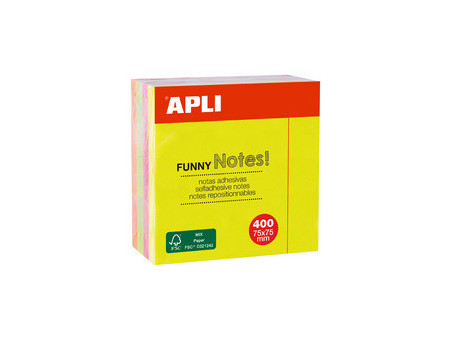 APLI Cube de notes adhésives 'FUNNY Notes!', 75 x 75 mm