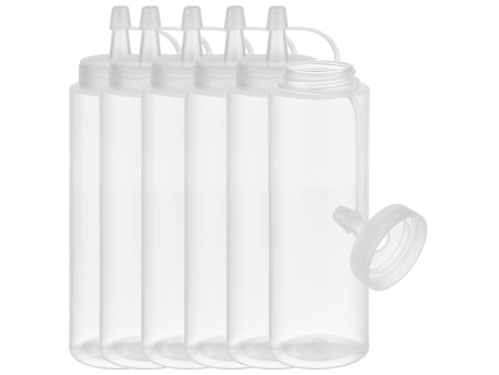 APS Bouteille verseuse souple, 260 ml, set de 6, transparent