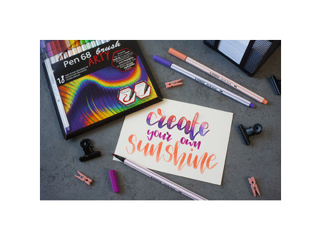 STABILO Feutre pinceau Pen 68 brush ARTY, ColorParade de 20
