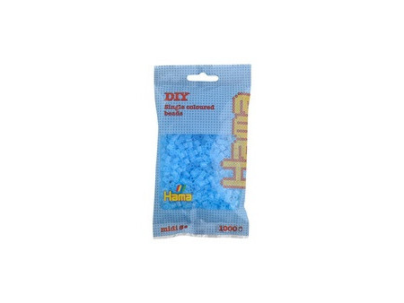 Hama Perles à repasser midi, sachet, aqua transparent