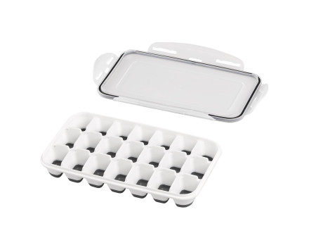 APS Bac à glaçons avec couvercle, transparent / gris
