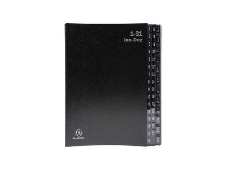 EXACOMPTA Trieur numérique, A4, 1-31, 32 compartiments, noir