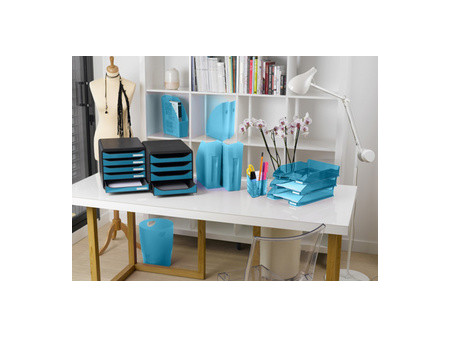 EXACOMPTA Corbeille à papier ECOBIN, 15 litres, turquoise