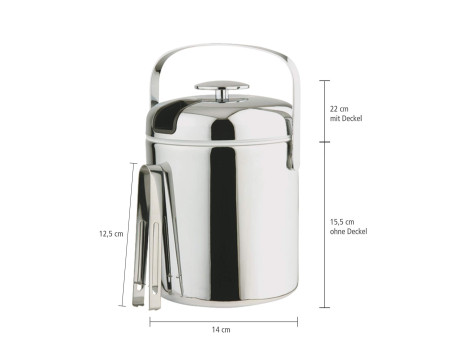 APS Seau à glaçons POLAR, acier inoxydable, 1,3 litre,argent