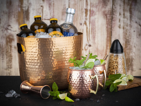 APS Seau à vin/champagne pour 1 à 2 bouteilles, cuivre