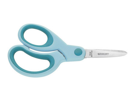 WESTCOTT Ciseaux Kids Softgrip, rond, 130 mm, turquoise