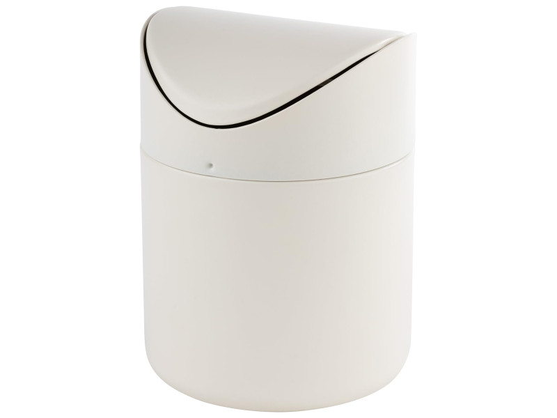 APS Poubelle de table SNAP, en inox, blanc mat