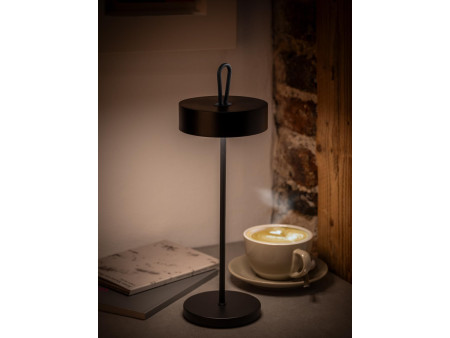 APS Lampe de bureau rechargeable à LED CLEO, noir
