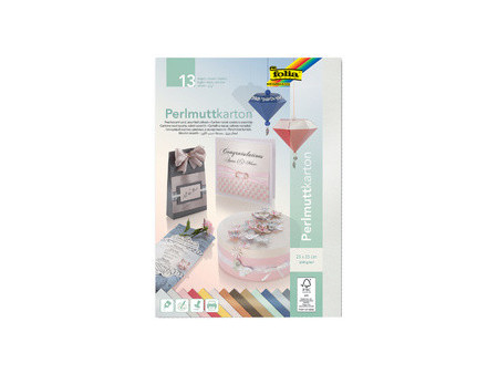 folia Carton nacré, (L)250 x (H)350 mm, 13 feuilles