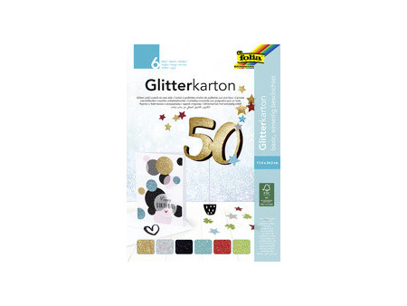 folia Bloc de carton à paillettes 'Pastel', 170 x 245 mm