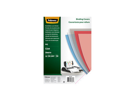 Fellowes couverture, format A4, pvc, 0,18 mm, transparent