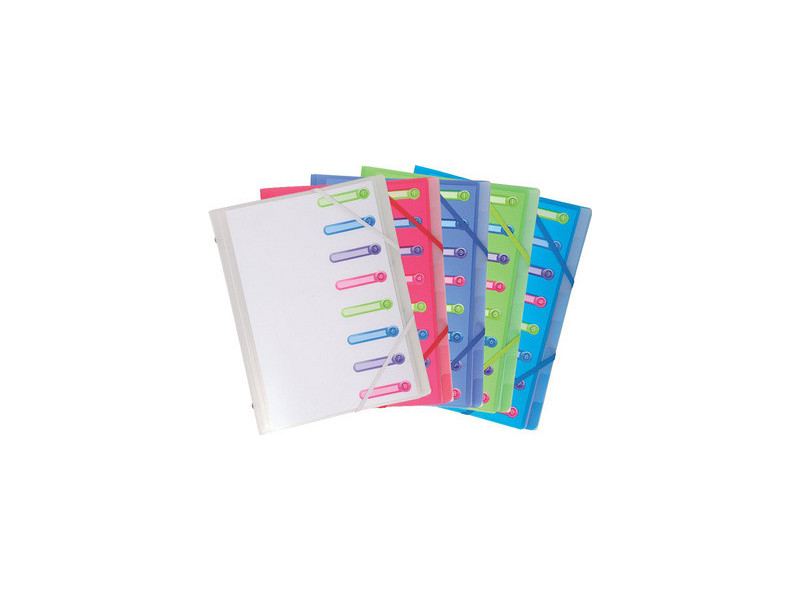 EXACOMPTA Trieur Chromaline, A4, PP, 8 compartiments,assorti