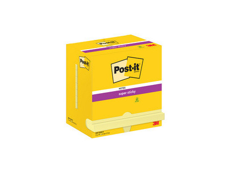 Post-it Bloc-note super sticky notes, 76 x 76 mm, jaune