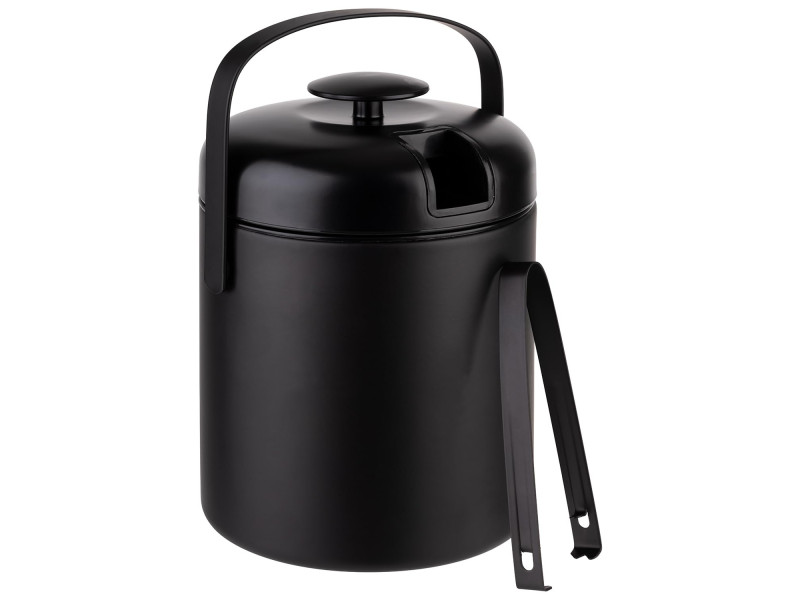APS Seau à glaçons POLAR, acier inoxydable, 1,3 litre, noir