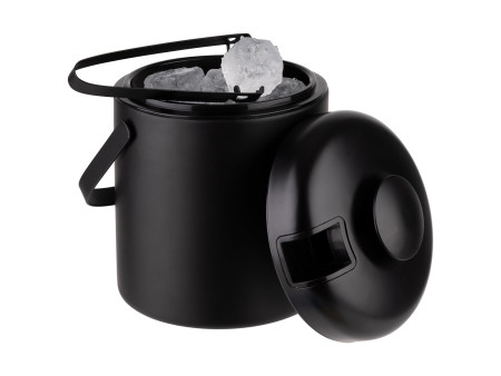 APS Seau à glaçons POLAR, acier inoxydable, 1,3 litre, noir