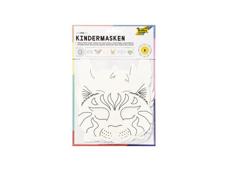 folia Masques pour enfants, en carton, 6 motifs assortis