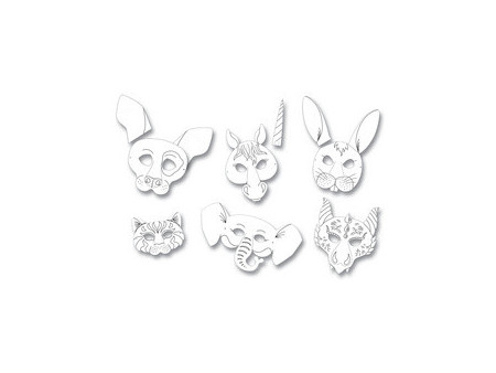 folia Masques pour enfants, en carton, 6 motifs assortis