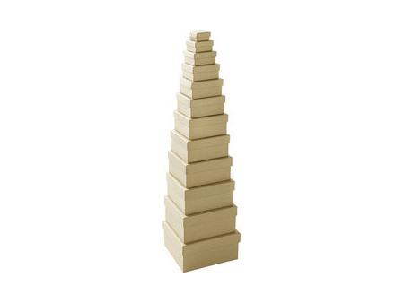 folia Boîtes en carton NATUR, carré, assortiment de 12