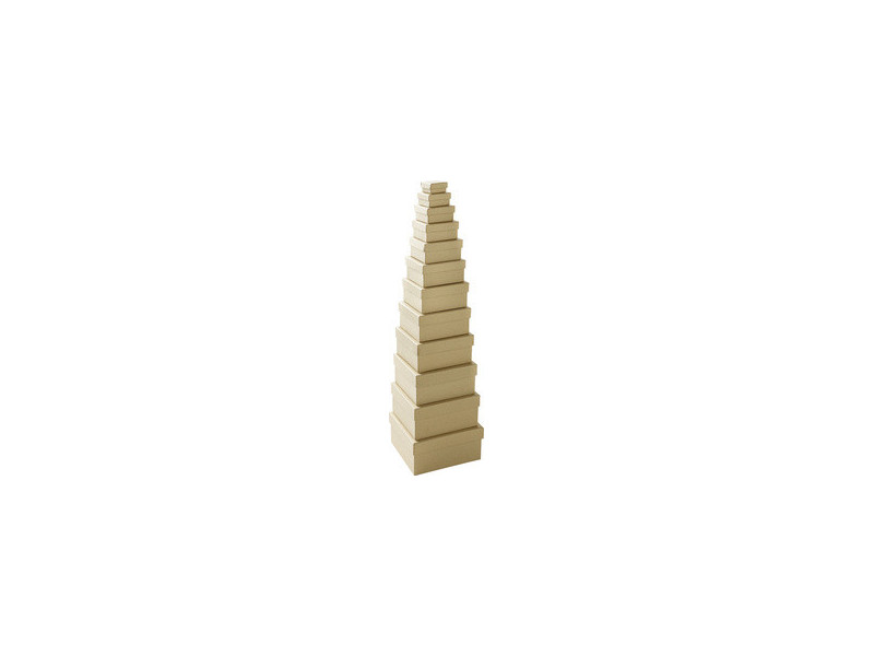 folia Boîtes en carton NATUR, carré, assortiment de 12