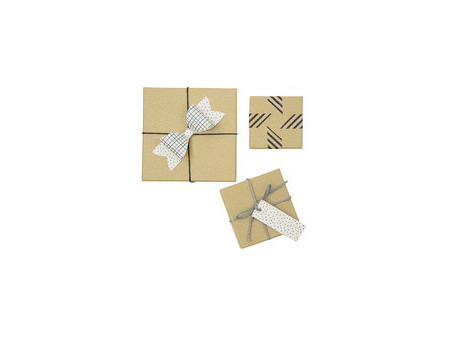 folia Boîtes en carton NATUR, carré, assortiment de 12