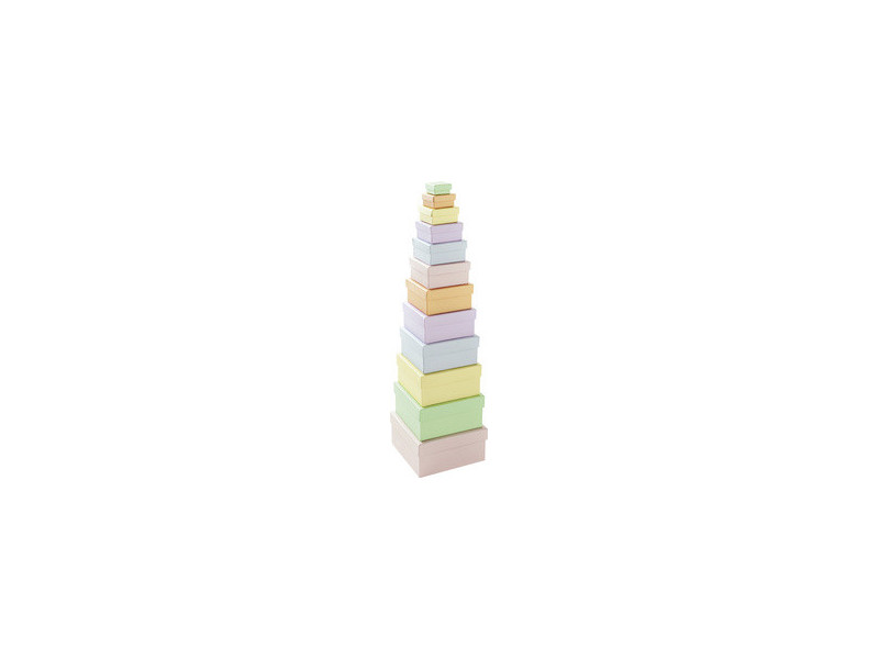 folia Boîtes en carton PASTEL, carré, assortiment de 12